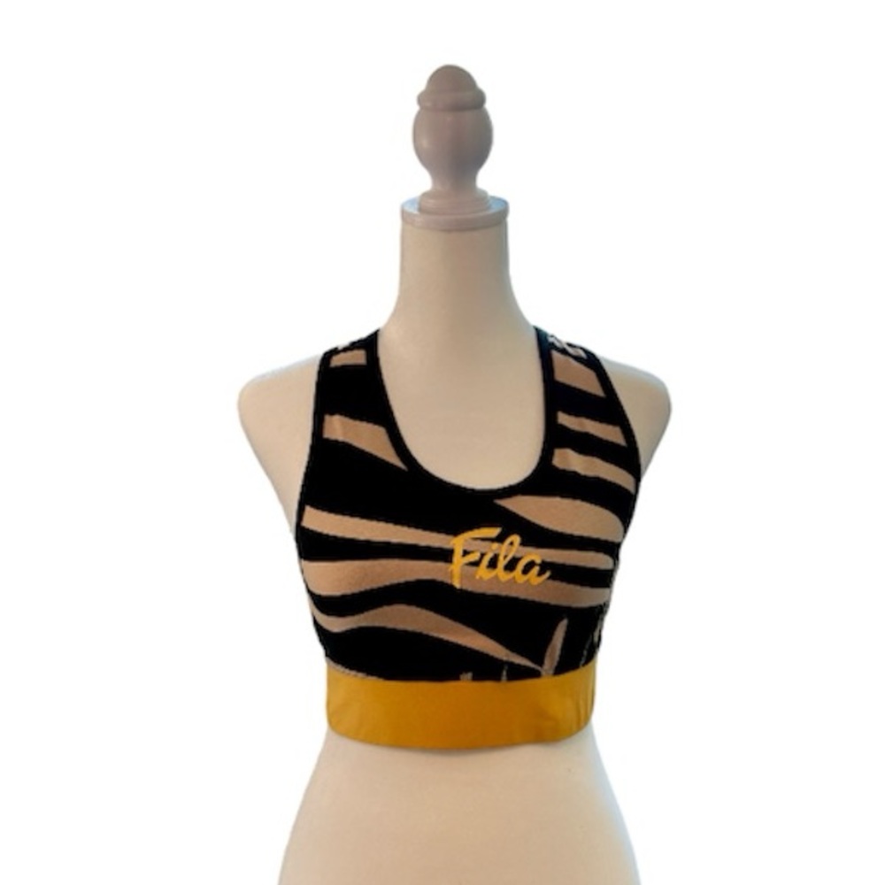 Fila Black, Tan & Yellow Sports Bra-S-NWT